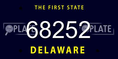 68252 Delaware License Plate
