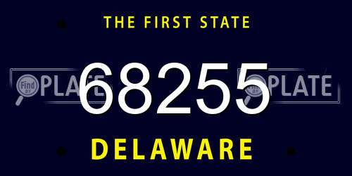 68255 Delaware License Plate