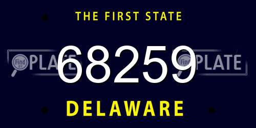 68259 Delaware License Plate