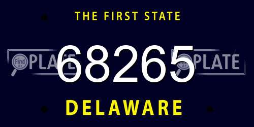 68265 Delaware License Plate