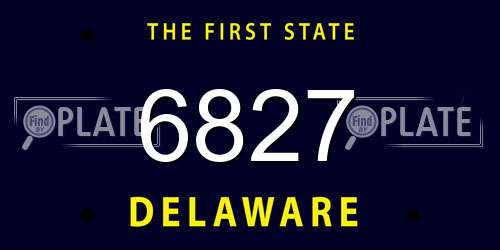 6827 Delaware License Plate