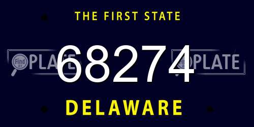 68274 Delaware License Plate