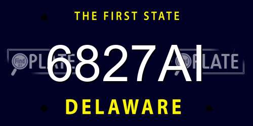 6827AI Delaware License Plate
