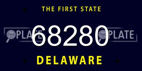 68280 Delaware License Plate