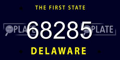 68285 Delaware License Plate