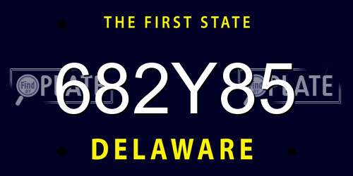 682Y85 Delaware License Plate