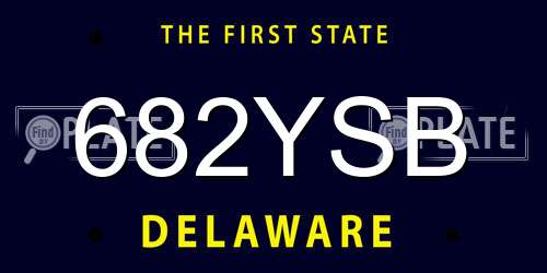682YSB Delaware License Plate