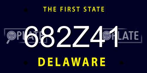 682Z41 Delaware License Plate