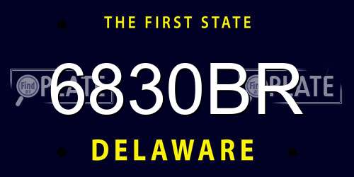 6830BR Delaware License Plate