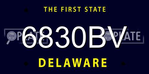 6830BV Delaware License Plate