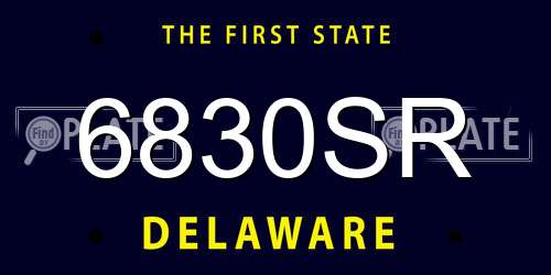 6830SR Delaware License Plate