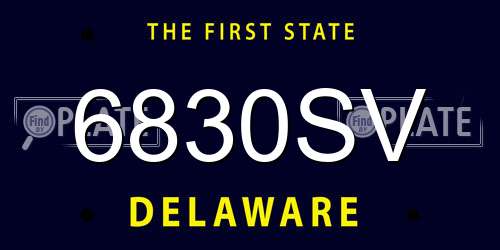 6830SV Delaware License Plate