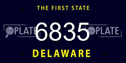6835 Delaware License Plate