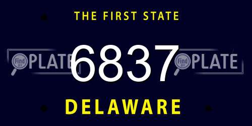 6837 Delaware License Plate