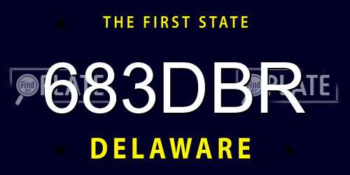 683DBR Delaware License Plate