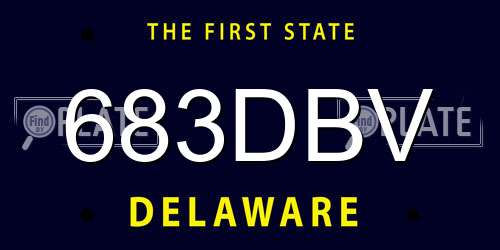 683DBV Delaware License Plate