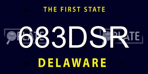 683DSR Delaware License Plate