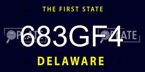 683GF4 Delaware License Plate