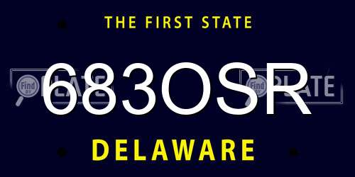 683OSR Delaware License Plate