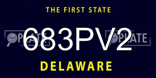 683PV2 Delaware License Plate