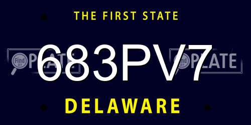 683PV7 Delaware License Plate