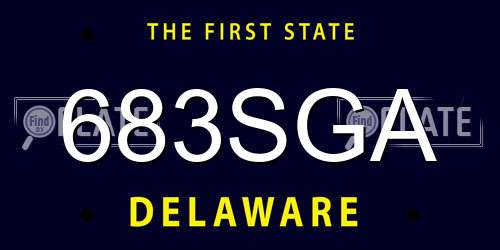 683SGA Delaware License Plate