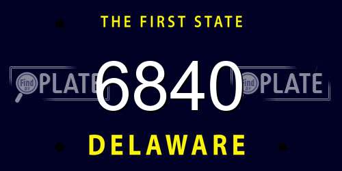 6840 Delaware License Plate