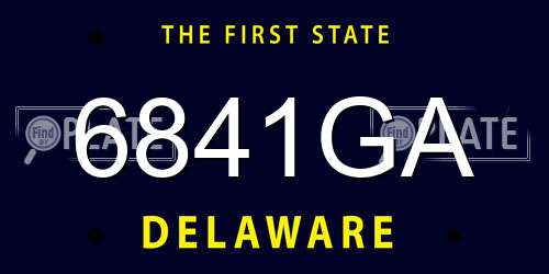6841GA Delaware License Plate
