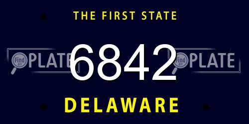 6842 Delaware License Plate