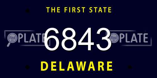 6843 Delaware License Plate