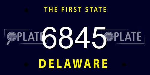 6845 Delaware License Plate