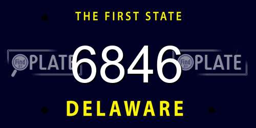 6846 Delaware License Plate