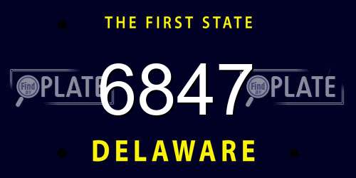 6847 Delaware License Plate