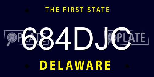684DJC Delaware License Plate