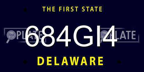 684GI4 Delaware License Plate