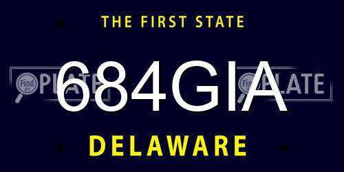684GIA Delaware License Plate