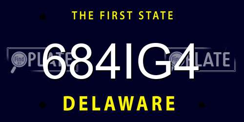 684IG4 Delaware License Plate