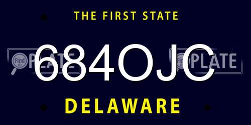 684OJC Delaware License Plate