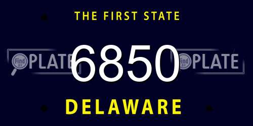 6850 Delaware License Plate