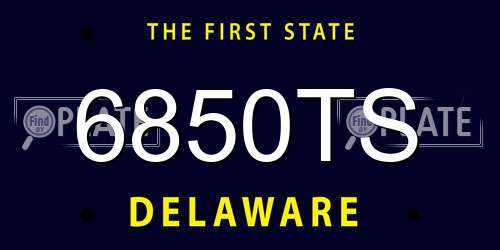 6850TS Delaware License Plate