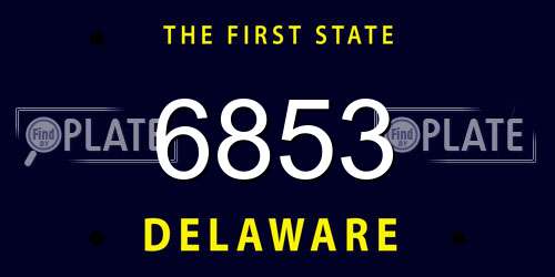 6853 Delaware License Plate
