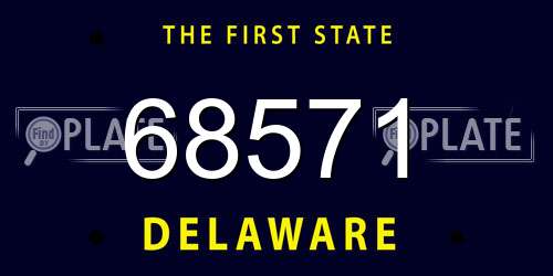 68571 Delaware License Plate