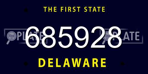 685928 Delaware License Plate