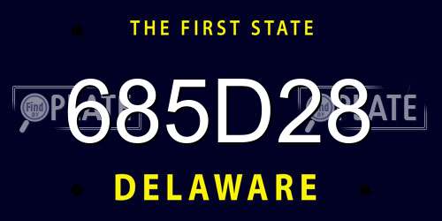 685D28 Delaware License Plate