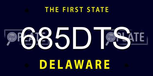 685DTS Delaware License Plate