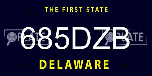 685DZB Delaware License Plate
