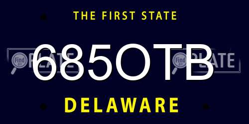 685OTB Delaware License Plate
