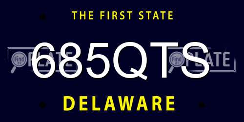 685QTS Delaware License Plate