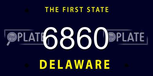 6860 Delaware License Plate