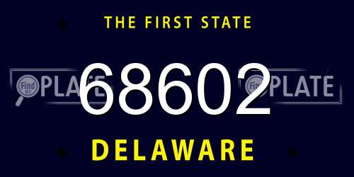 68602 Delaware License Plate